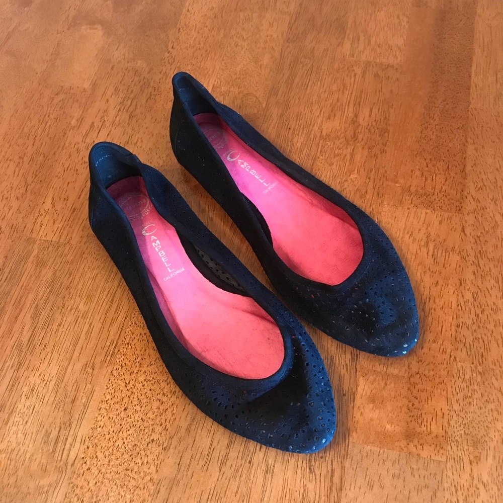 Jeffrey Campbell suede laser cut ballet flats sz10